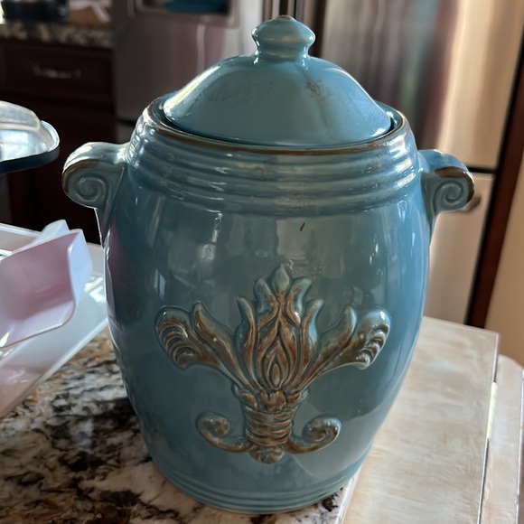 Gorgeous ceramic jar with lid color light blue New - Picture 5 of 17